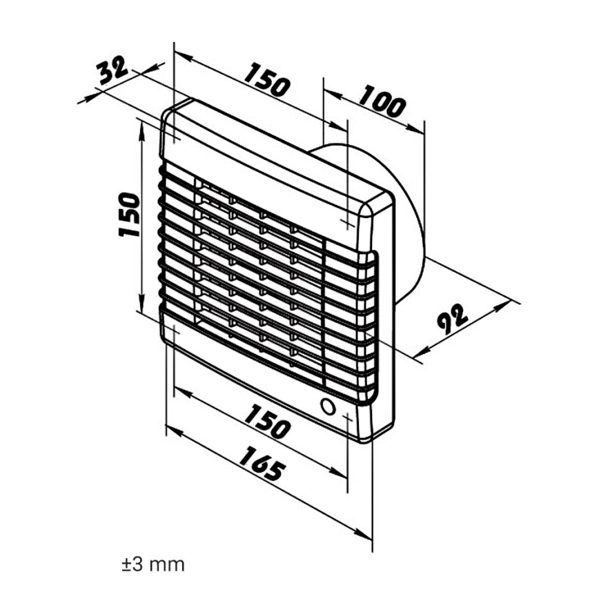 Dalap 41104 - Ventilateur axial avec volet automatique 100 LV 12 18W/12V