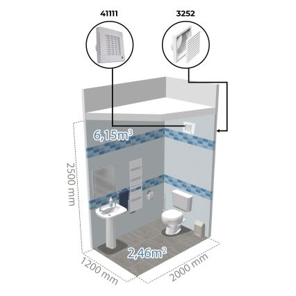 Dalap 41105 - Ventilatore assiale con lamelle automatiche e temporizzatore 100 LVZ 12 18W/12V