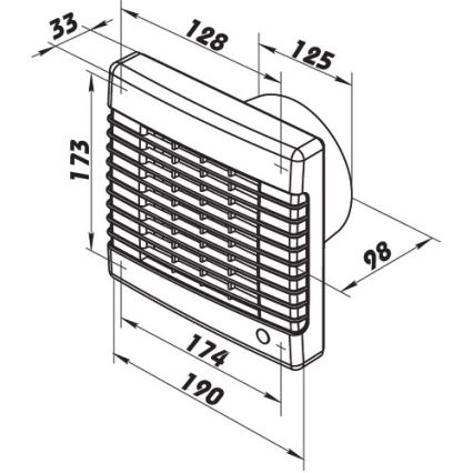 Dalap 41114 - Ventilatore assiale con persiana automatica 125 LV 30W/230V