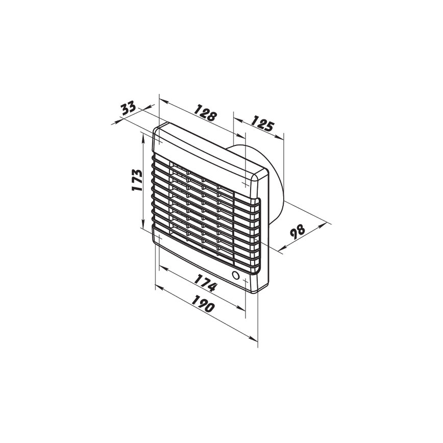 Dalap 41114 - Ventilatore assiale con persiana automatica 125 LV 30W/230V