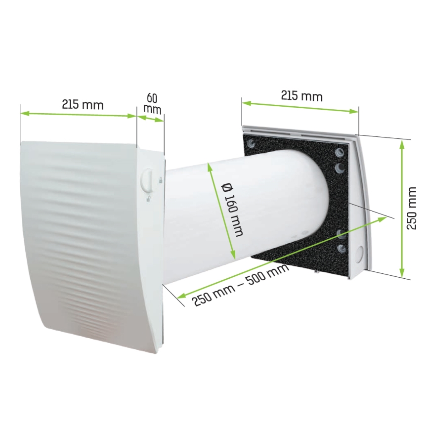 Dalap 55561 - Lot de 2 récupérateurs de chaleur pour pièce ZEPHIR SIMPLE DOUBLE 7,61 W/230 V