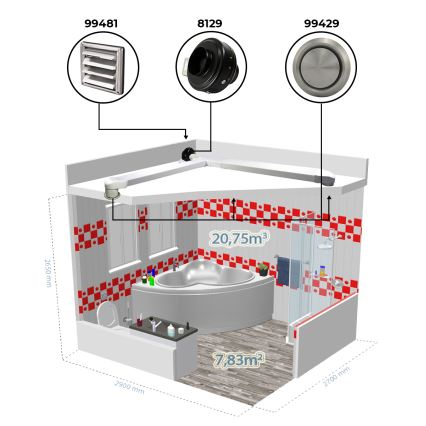 Dalap 8129 - Ventilateur radial pour conduits TURBINE M 125 62W/230V