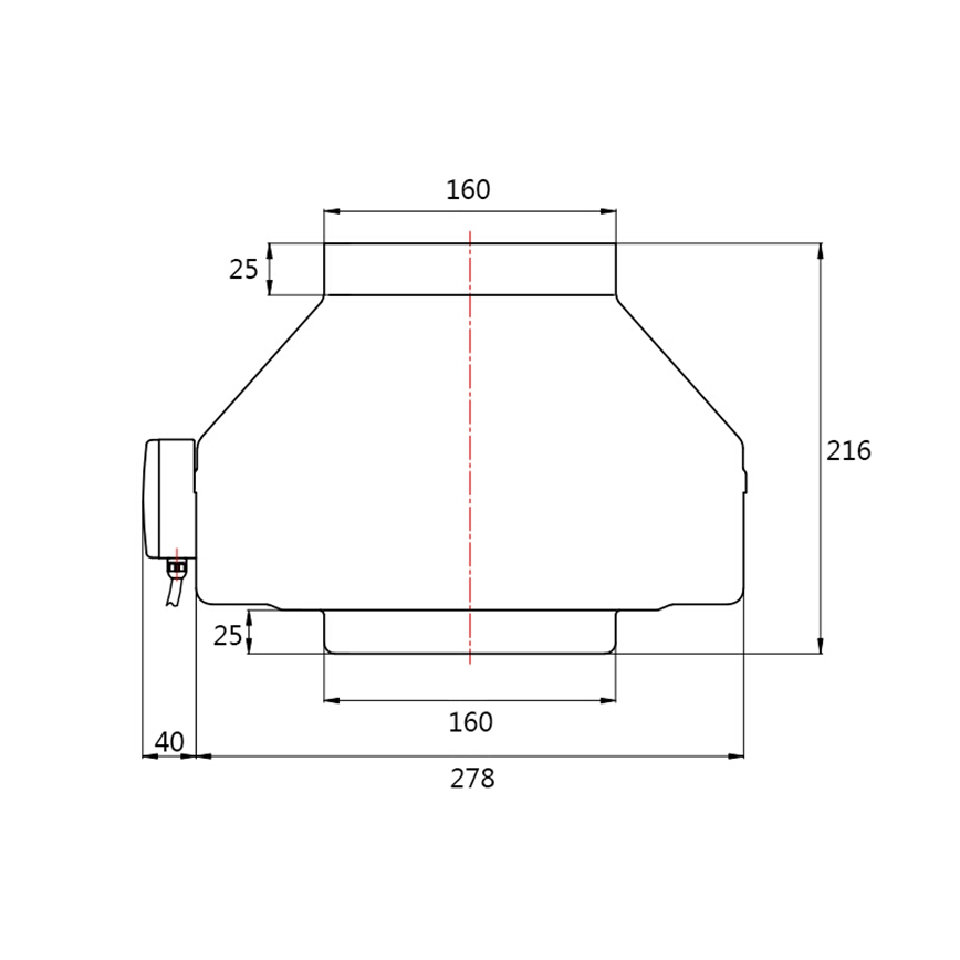 Dalap 8131 - Ventilatore radiale per condotto TURBINE M 160 105W/230V