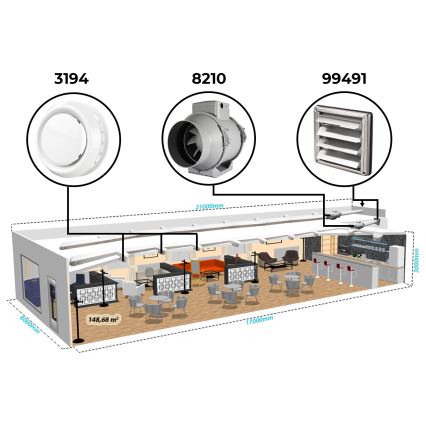 Dalap 8210 - Ventilateur axial AP PROFI 150 50W/230V