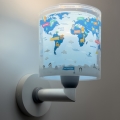 Dalber 40679 - Lampada da parete per bambini WORLD 1xE27/15W/230V blu