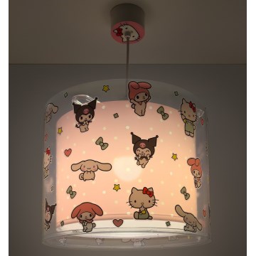 Dalber 41252 - Lampadario per bambini HELLO KITTY&FRIENDS 1xE27/15W/230V rosa