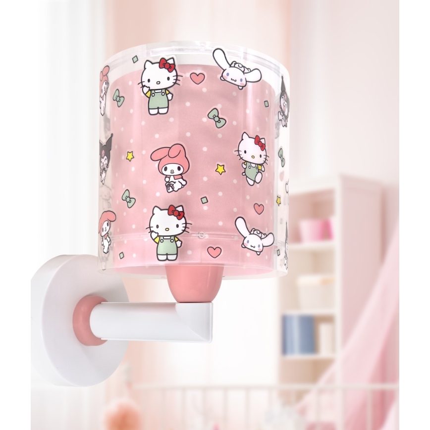 Dalber 41259 - Kinder-Wandleuchte HELLO KITTY&FRIENDS 1xE27/15W/230V rosa