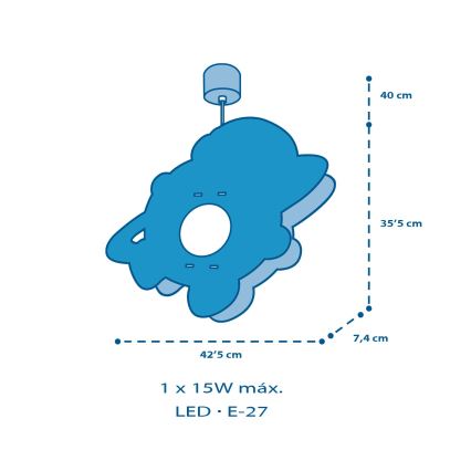 Dalber 41347 - Suspension enfant ASTRONAUT 1xE27/15W/230V