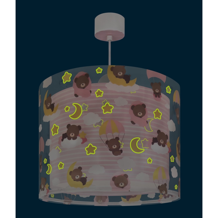 Dalber 41572S - Lampadario per cameretta BABY TEDDY 1xE27/15W/230V rosa