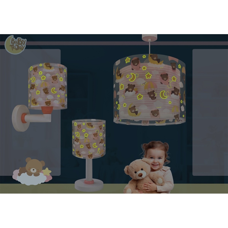 Dalber 41572S - Lampadario per cameretta BABY TEDDY 1xE27/15W/230V rosa