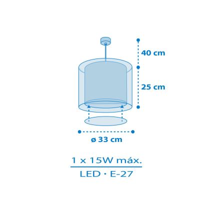 Dalber 41572T - Kinder-Deckenleuchte BABY TEDDY 1xE27/15W/230V blau