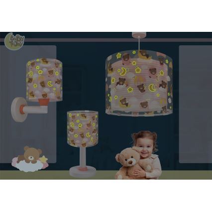 Dalber 41579S - Lampada da parete per bambini BABY TEDDY 1xE27/15W/230V rosa