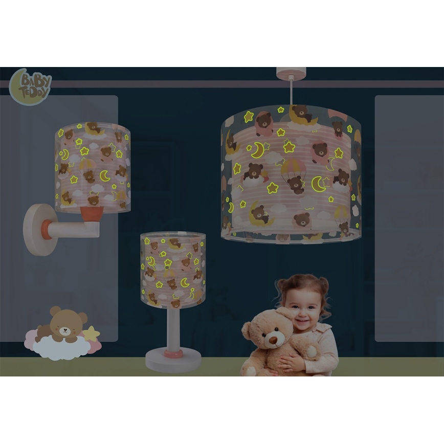 Dalber 41579S - Lampada da parete per bambini BABY TEDDY 1xE27/15W/230V rosa