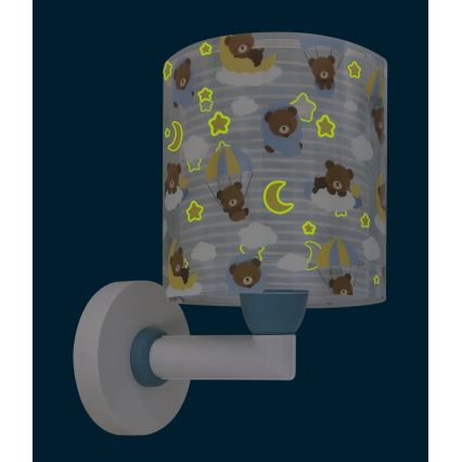 Dalber 41579T - Lampada da parete per bambini BABY TEDDY 1xE27/15W/230V blu