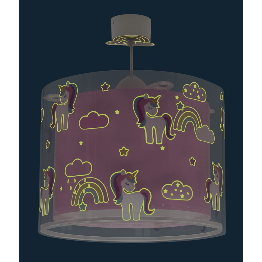Dalber 41592 - Kinder-Kronleuchter UNICORNS 1xE27/60W/230V