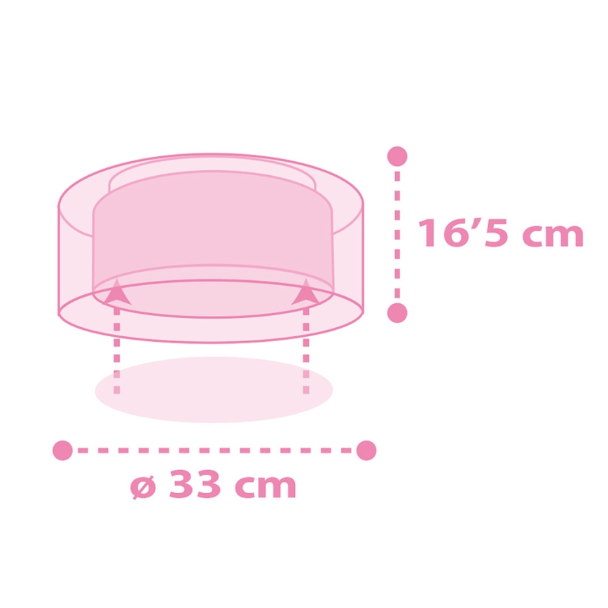 Dalber 41596 - Plafonnier enfant UNICORNS 2xE27/60W/230V