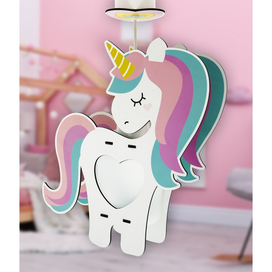 Dalber 41597 - Hängeleuchte für Kinder UNICORN 1xE27/15W/230V