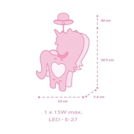 Dalber 41597 - Suspension enfant UNICORN 1xE27/15W/230V