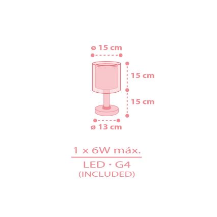 Dalber 41761S - Lampe de chevet LED pour enfant KAWAII FRIENDS 1xG4/4W/230V rose