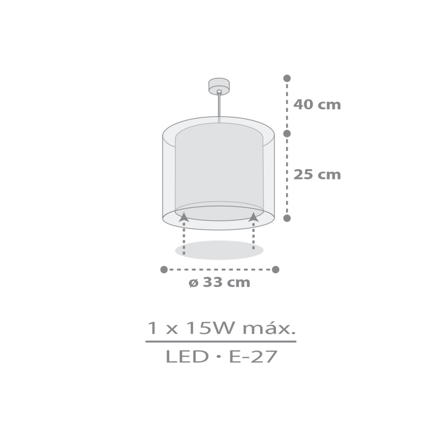 Dalber 41762E - Kinder-Deckenleuchte KAWAII FRIENDS 1xE27/15W/230V grau