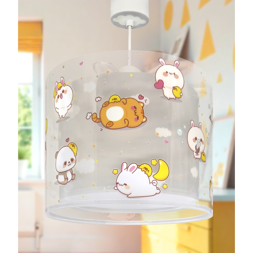 Dalber 41762E - Lampadario per cameretta KAWAII FRIENDS 1xE27/15W/230V grigio