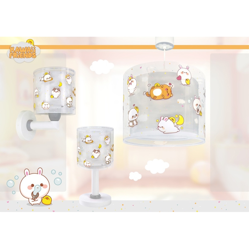 Dalber 41762E - Lampadario per cameretta KAWAII FRIENDS 1xE27/15W/230V grigio