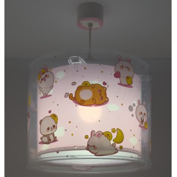 Dalber 41762S - Lampadario per cameretta KAWAII FRIENDS 1xE27/15W/230V rosa
