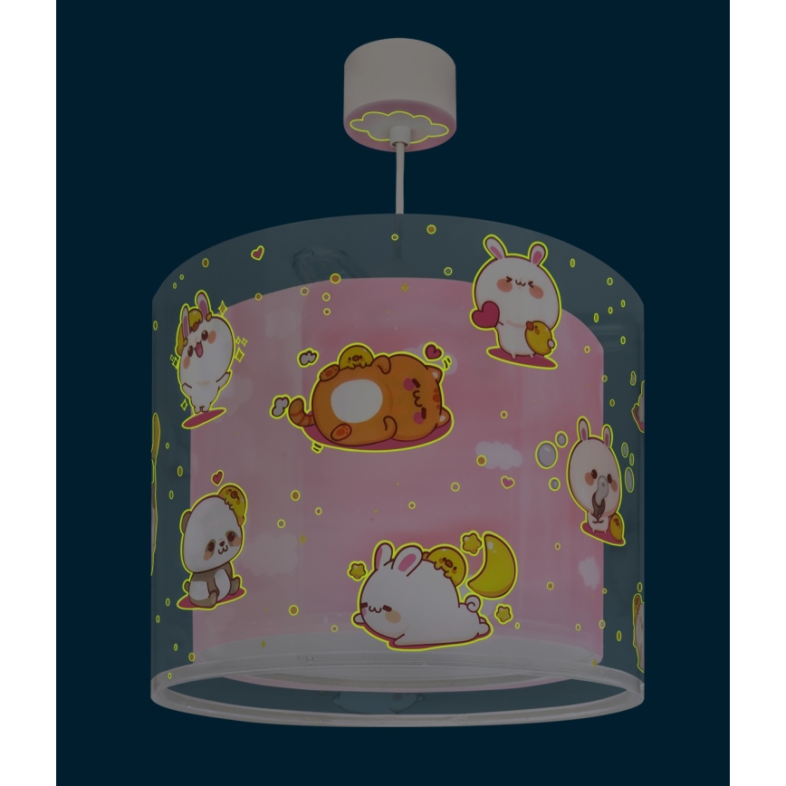 Dalber 41762S - Lustre pour enfants KAWAII FRIENDS 1xE27/15W/230V rose