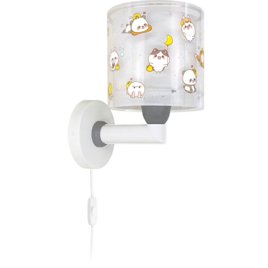 Dalber 41769E - Lampada da parete per bambini KAWAII FRIENDS 1xE27/15W/230V grigia