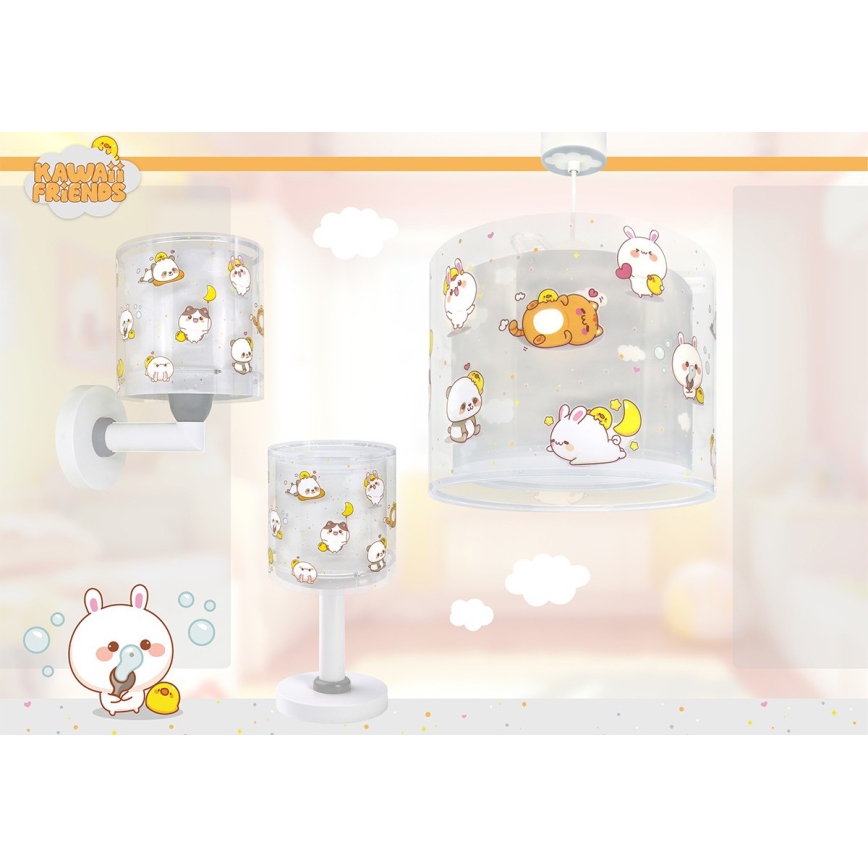 Dalber 41769E - Lampada da parete per bambini KAWAII FRIENDS 1xE27/15W/230V grigia