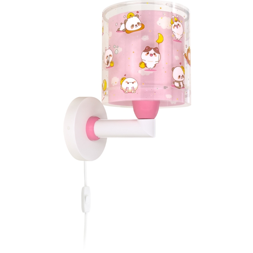 Dalber 41769S - Kinder-Wandleuchte KAWAII FRIENDS 1xE27/15W/230V rosa
