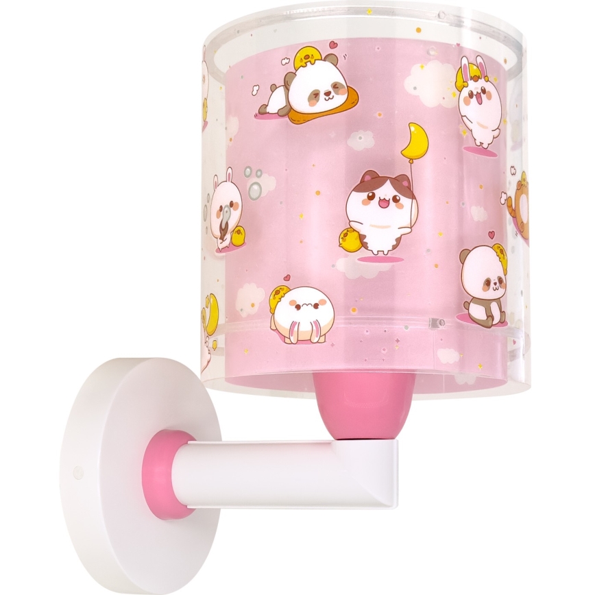 Dalber 41769S - Lampada da parete per bambini KAWAII FRIENDS 1xE27/15W/230V rosa