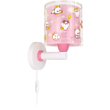 Dalber 41769S - Lampada da parete per bambini KAWAII FRIENDS 1xE27/15W/230V rosa