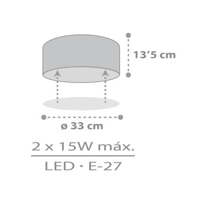 Dalber 42006E - Plafoniera per bambini COLOR LIGHT 2xE27/15W/230V bianco