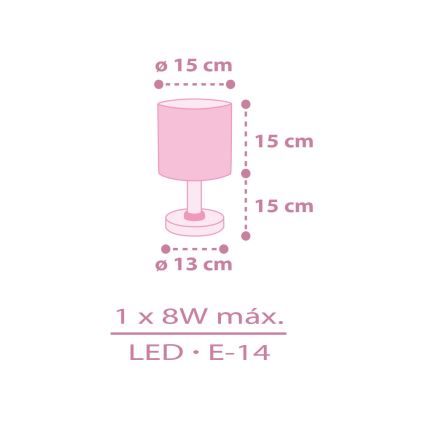 Dalber 42491N - Lampe LED pour enfants FAIRY DREAMS 1xG4/4W/230V rose