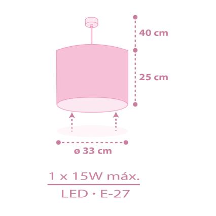 Dalber 42492 - Suspension enfant FAIRY DREAMS 1xE27/15W/230V