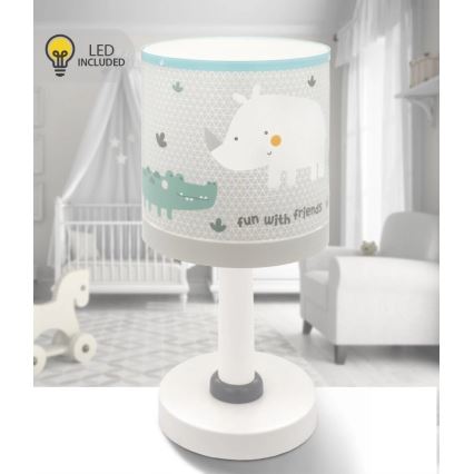 Dalber 60621N - Lampe de chevet LED pour enfants RHINO&CROCO 1xG4/4W/230V grise