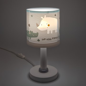 Dalber 60621N - LED-Kinderlampe RHINO&CROCO 1xG4/4W/230V grau