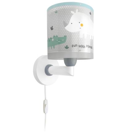 Dalber 60629 - Lampada da parete per bambini RHICO AND CROCO 1xE27/15W/230V