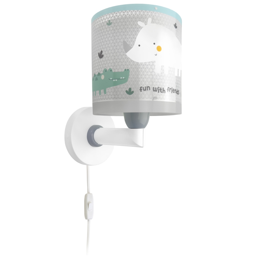 Dalber 60629 - Lampada da parete per bambini RHICO AND CROCO 1xE27/15W/230V