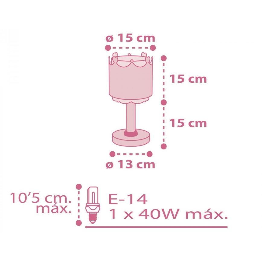 Dalber 61101 - Lampe d'enfant LITTLE QUEEN 1xE14/40W/230V
