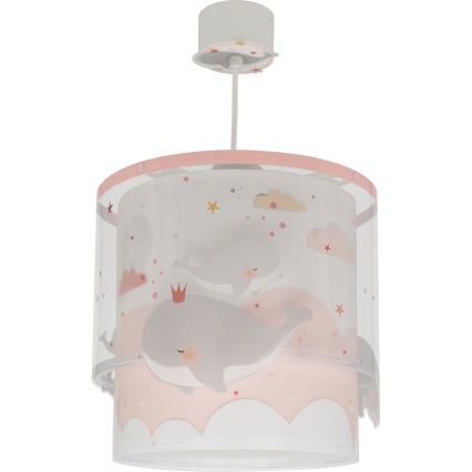Dalber 61172S - Suspension pour enfant WHALE DREAMS 1xE27/15W/230V rose