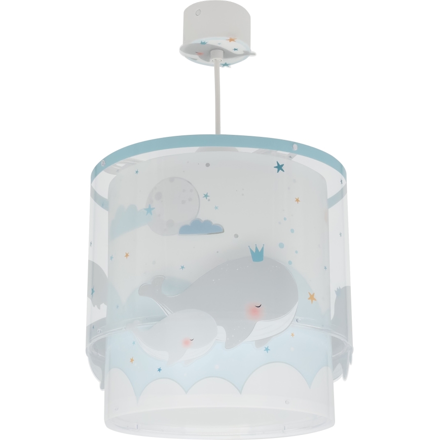 Dalber 61172T - Lampadario per bambini WHALE DREAMS 1xE27/15W/230V blu