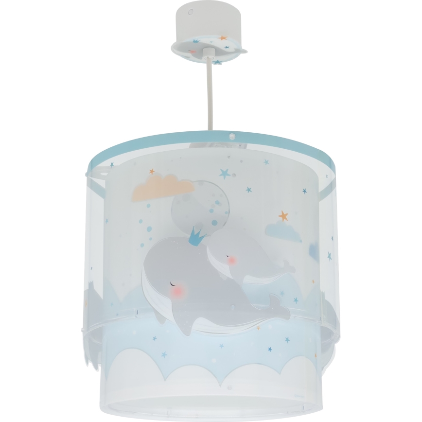 Dalber 61172T - Lampadario per bambini WHALE DREAMS 1xE27/15W/230V blu