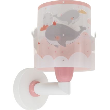 Dalber 61179S - Applique per bambini WHALE DREAMS 1xE27/15W/230V rosa