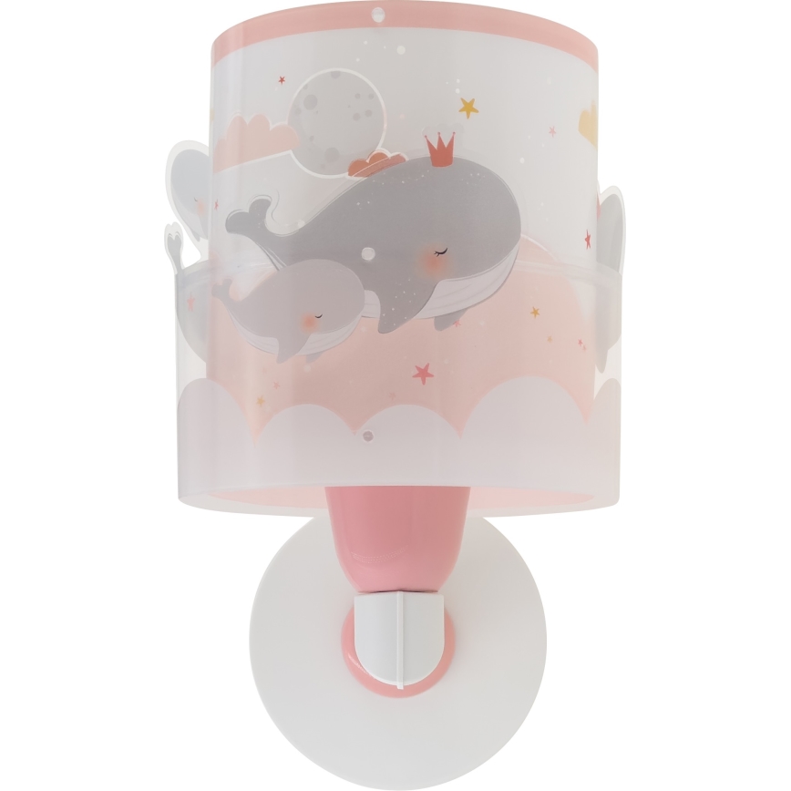 Dalber 61179S - Applique per bambini WHALE DREAMS 1xE27/15W/230V rosa