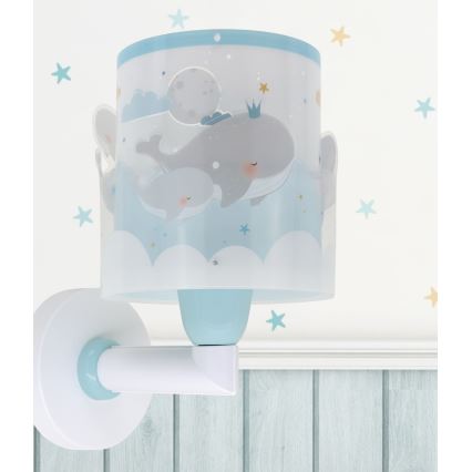 Dalber 61179T - Applique per bambini WHALE DREAMS 1xE27/15W/230V blu