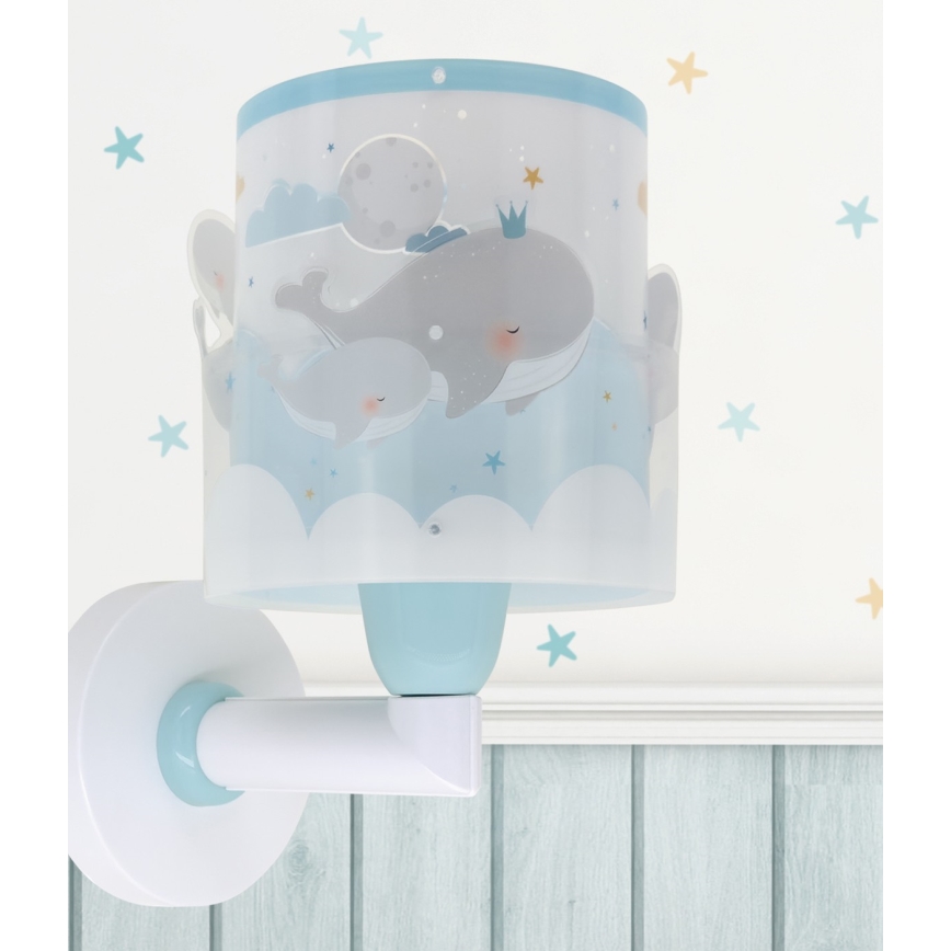 Dalber 61179T - Applique per bambini WHALE DREAMS 1xE27/15W/230V blu