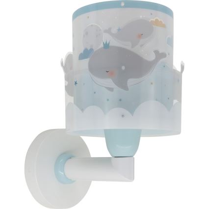 Dalber 61179T - Applique per bambini WHALE DREAMS 1xE27/15W/230V blu