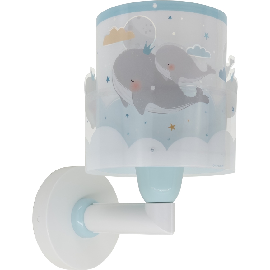 Dalber 61179T - Applique per bambini WHALE DREAMS 1xE27/15W/230V blu